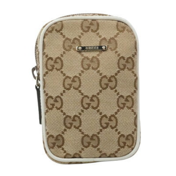 Gucci GG Canvas Pouch Beige Jacquard Leather - Picture 1 of 9